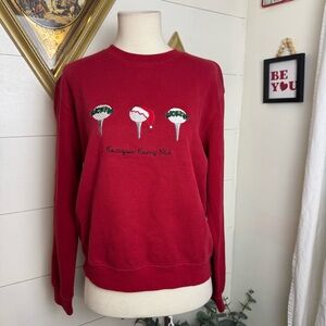 Women’s EP Pro Vinatge Red Christmas Golf Ball Pullover Sweater Size Small